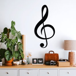 Wallity Treble Clef Escultura de pared Negra